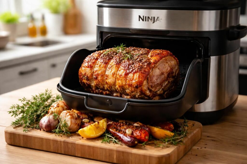 découvrez comment cuire parfaitement votre rôti de porc à l'air fryer ninja grâce à notre guide complet sur le temps de cuisson idéal pour un plat savoureux et tendre.