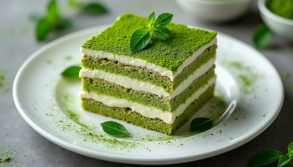 découvrez l'irrésistible tiramisu au thé matcha conçu par michalak, alliant la richesse crémeuse du dessert classique à une touche de fraîcheur inégalée. un délice à savourer pour les amateurs de douceurs raffinées !