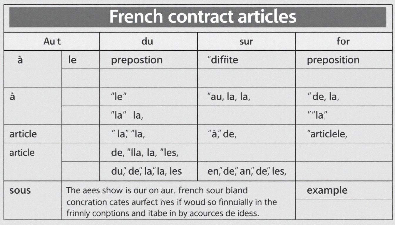 découvrez notre guide complet sur l'article défini contracté en français, pour apprendre à l'utiliser correctement et améliorer votre maîtrise de la langue.