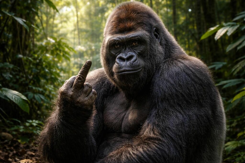 découvrez ce que le geste surprenant d'un gorille faisant un doigt d'honneur révèle sur leur intelligence et leur comportement.