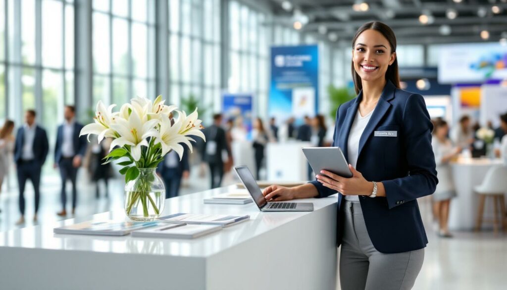 découvrez les caractéristiques essentielles d'une banque d'accueil pour salon professionnel afin d'optimiser l'accueil et l'image de votre stand.