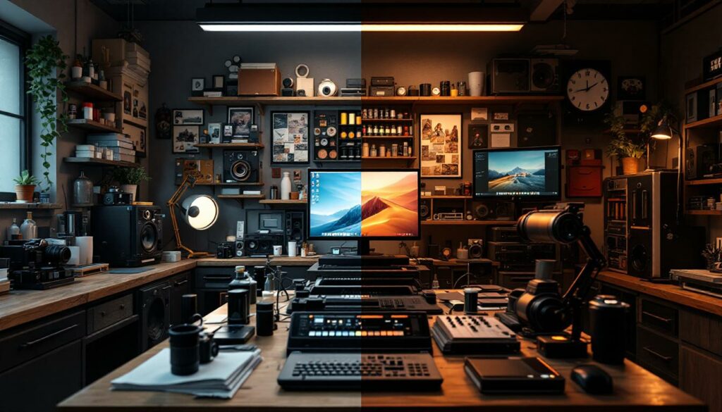 découvrez les différences essentielles entre la photographie argentique et numérique en studio, et comment chaque méthode impacte la création d'images uniques.