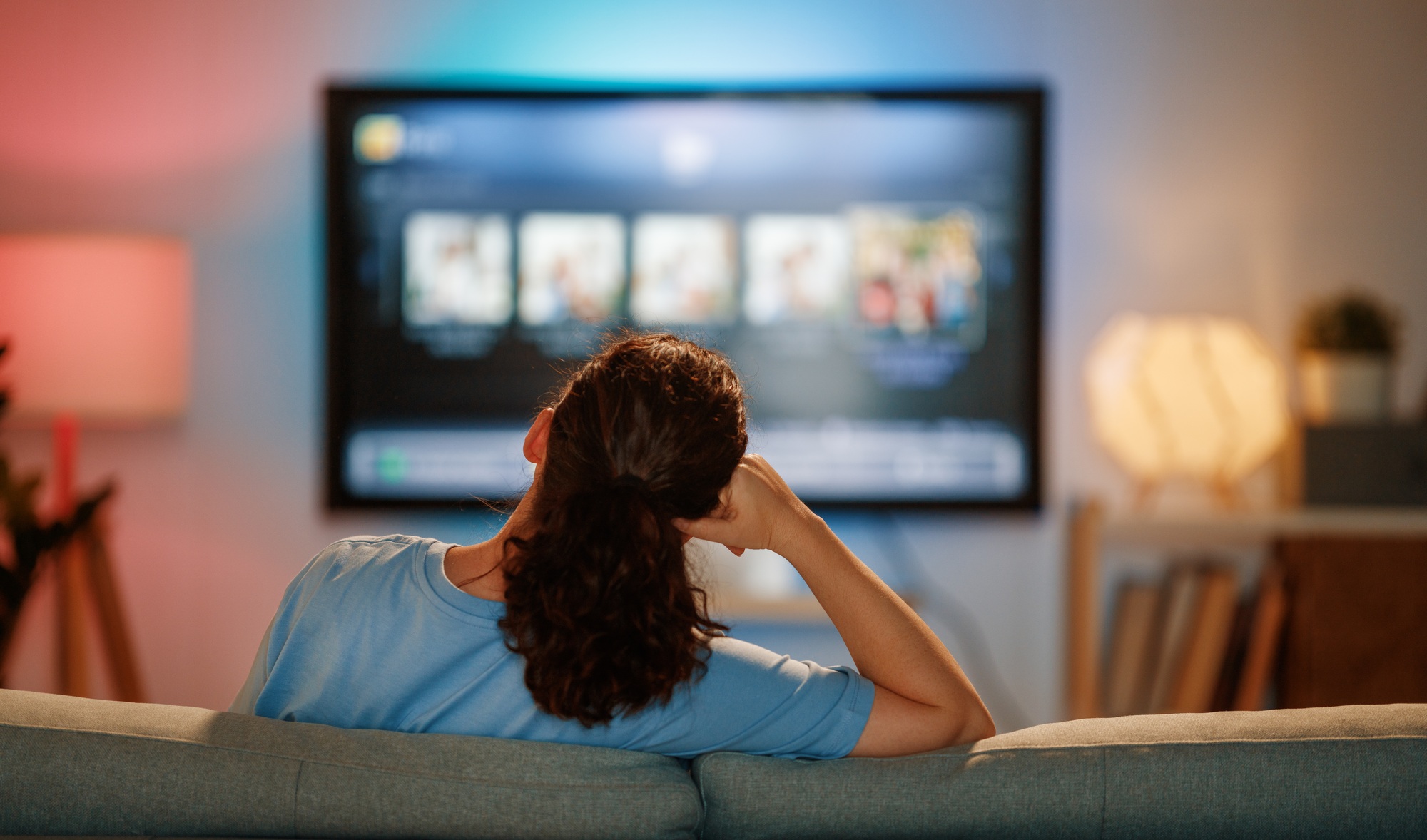 Woman watching TV